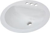 American Standard AQUALYN Series 0476.028.020 Countertop Sink, Oval Basin, 3-Deck Hole, 20-3/8 in OAW, 17-3/8 in OAH